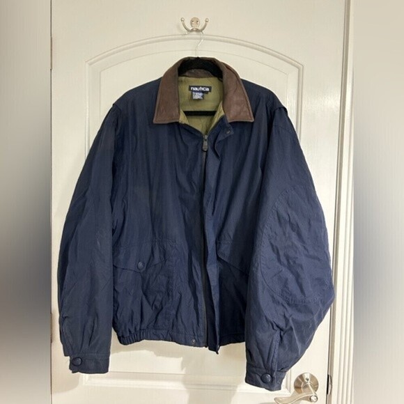 Nautica 90s vintage oversized straight dad collared jacket size large - Picture 1 of 10